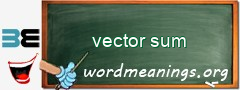 WordMeaning blackboard for vector sum